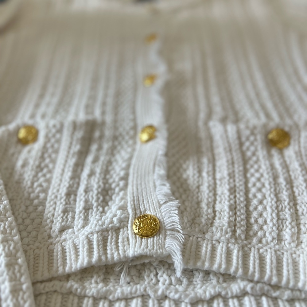 Tahari sweater/ knit white blazer - Picture 7 of 16